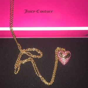 AUTHENTIC JUICY COUTURE Rhinestone Heart Necklace